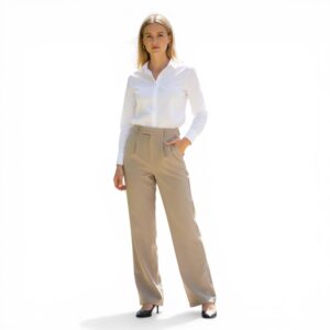Women’s High-Waist Straight Fit Formal Trouser – Elegant Office Wear Pants